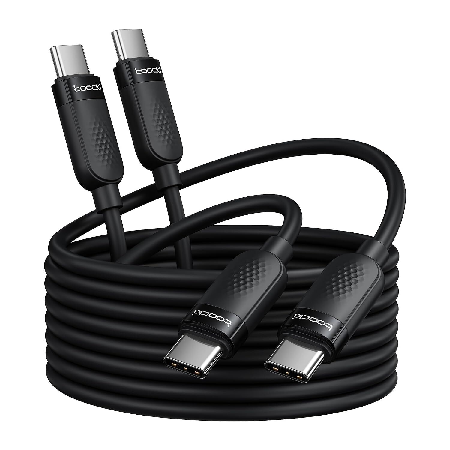 Two black toocki USB-C cables, coiled